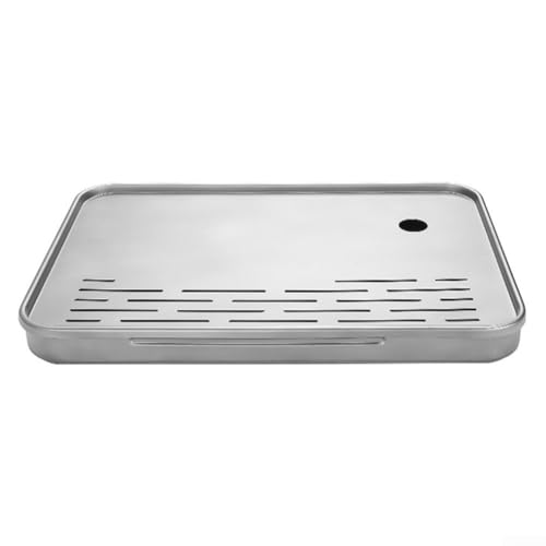 SMZhomeone Bandeja de té de titanio puro tradicional chino Gongfu diseño de agua de drenaje para camping, picnic, decoración del hogar (estilo esmerilado)