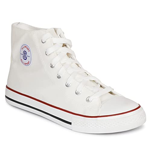Image of MOZAFIA Men's High-Top Canvas Sneakers - Stylish, Comfortable Lace-Up Casual Shoes, Durable Fashion Streetwear Kicks.