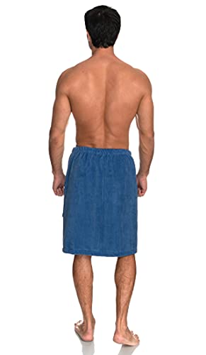 Image of TowelSelections Mens Cotton Shower Wrap Adjustable Terry Velour Spa Bath Towel Wrap Sauna Gym Towels for Men