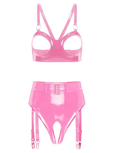 Ensemble de lingerie en latex CHICTRY avec teddy ouvert pour nuit glamour