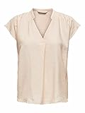 Kurzarm ONLY Damen ONLJOSEY S/S V-Neck TOP WVN Bluse, Ecru, XL
