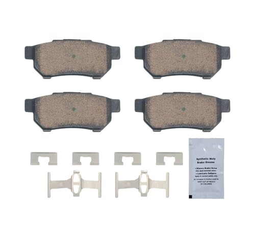Image of HUSCH D374 Rear Ceramic Brake Pads Kit Fit For Acura Integra 1986-2001, For Honda Civic 1992-1995 1999-2000, For Prelude 1985-1991, For Fit 2010-2014, For CRX 1990-1991