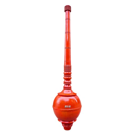 Image of SKS BHAGVA GADA Wooden Indian Vintage Gada, Clubs, Meel, Clubbell, Karla Kattai, Mugdar, Original Manufactured from Super King Sports (5, Kilograms)