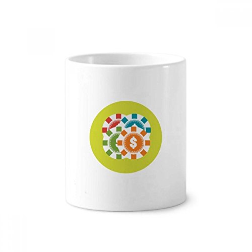 Coupe 350ml jetons de casino céramique blanche pour pinceaux et crayons
