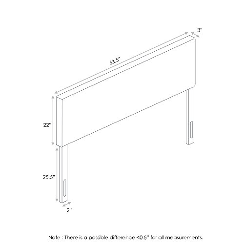Image of FURINNO Roanne Plain Headboard, Queen, Fog