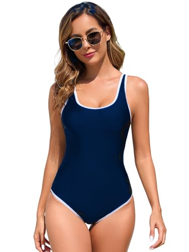 Maillot de bain une pièce rétro femme coupe haute et dos nu classique