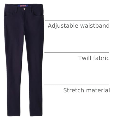 Image of French Toast Little Girls' Super Stretch Skinny School Uniform Pants with Pockets