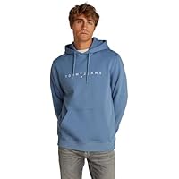 Tommy Jeans Sudadera Hombre Linear Logo con Capucha, Azul (Colorado Blue), L