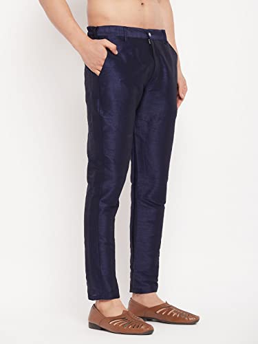 Image of VM mens VM Men's Navy Blue Silk Blend Pant Style Pyjama
