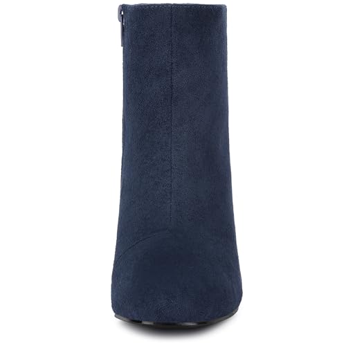 Allegra K Women's Side Zip Chunky Heels Ankle Boots3