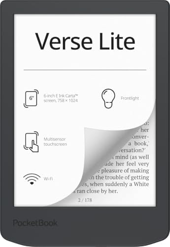 PocketBook Verse Lite – 6" E-Ink Carta Touchscreen eReader with F...