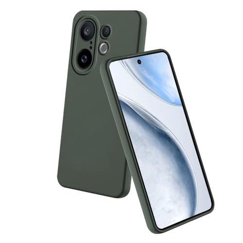 Image of Back Cover for Vivo X200 FE 5G | Full Camera Protection | Premium Liquid Silicon Case | Flexible Bumper Case for Vivo X200 FE 5G (Military Green)