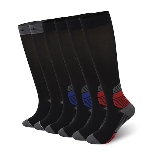 Image of BlackOak Knee High Compression Socks 15-20 mmHg - OTC Support Stockings for Women Men - Running, Travel & Cycling (S /M, L /XL)