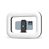 Ring Light for Phone – Portable LED Ring Light with Adjustable Brightness – Ergonomic Phone Ring Light for Video, Photo, Makeup & Streaming – Rechargeable Content Creator Light for On-The-Go Filming