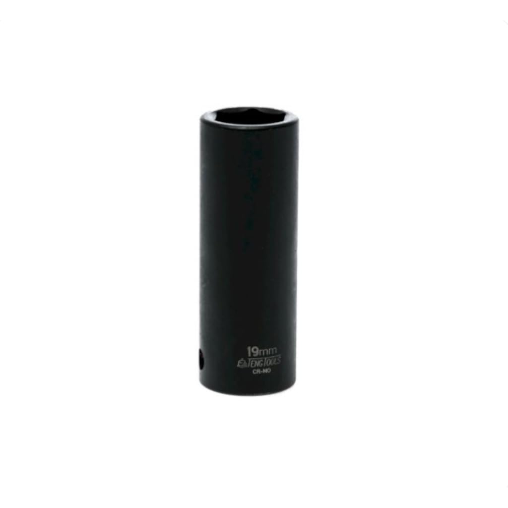 Teng Tools 19MM 1/2 Inch Drive ANSI 6 Point Metric Deep Chrome Molybdenum Impact Socket | Mechanic Tool | Hand Tool - 920619AN