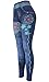 KMystic Women's Denim Print Fake Jeans Leggings (Mix Flowers) One Size