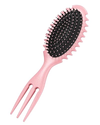 TPZORJX Cepillo definidor de rizos, bounce curl brush,cepillo de pelo de cerdas de jabalí, cepillo de pelo rizado, cepillo de peinado para definir rizos, moldear y definir rizos para mujeres