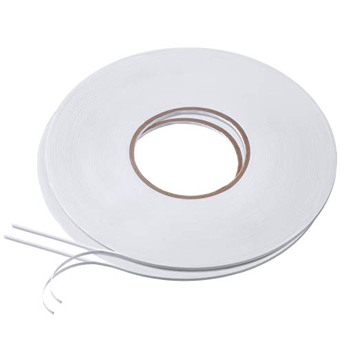 Image of Tatuo 2 Rolls Double Sided Foam Tape 1 /8 Inch by 50 Feet White PE Foam Tape Sponge Soft Mounting Adhesive for DIY Craft Picture Poster Hanging