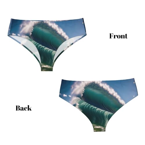 Image of Surfing Print Womens Underwear Briefs, Soft Stretchy No Show Panties Seamless Comfort Everyday Panty