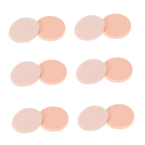 Vaguelly 12Pcs Cosmetic Elastic Plastic Mesh Powder Puff for Smooth Foundation Application Comfortable Durable Makeup Sponge for Salon Home Travel Use