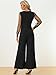 Allegra K Women's Elegant V Neck Mesh Long Sleeve Loose Wide Leg Romper Party Jumpsuits X-Large Black
