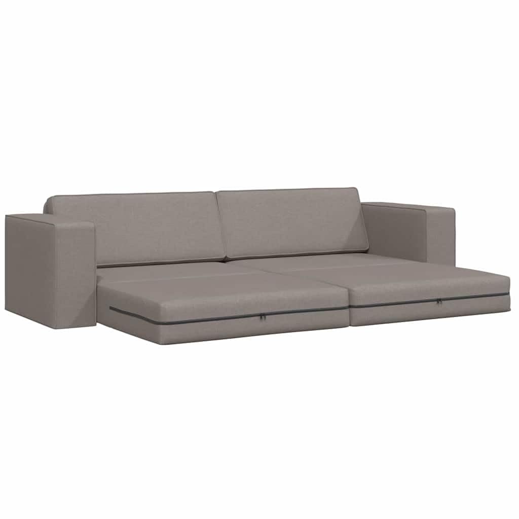 Sofa z funkcją spania, kolor taupe, 245 x 78 x 77 cm, aksamitna kanapa z metalową ramą, łóżko składane do salonu, pokoju gościnnego, trwała