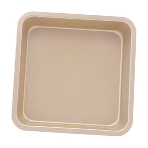ABOOFAN 1 PC Square Carbon Steel Cake Baking Pan Non Stick Baking Tray for Home Kitchen for Birthday Cakes Bakeware Golden