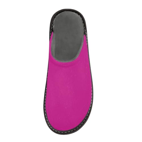 ODAWA Medium Violet Red Warm Washable Fall House Slippers, Memory Foam Slip on House Shoes for Women Size 4-53