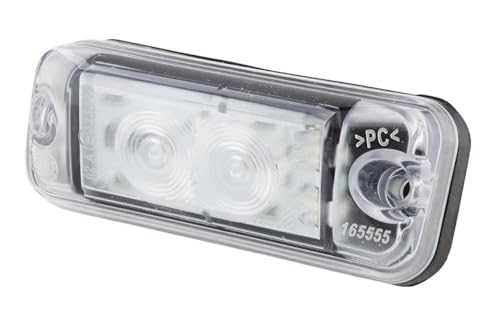 HELLA 2PF 009 514-011 Luces de posición - LED - 24V - Montaje/Conexión roscada - Color de tulipa: transparente - Color LED: blanco - delante - Cant.: 1