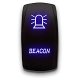 Beacon - Blue - Laser Etched Toggle Switch 20A 12V - Vertical Rocker Switch 5-Pin DPST