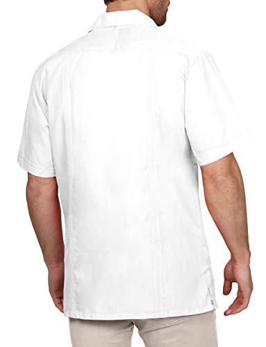 NE PEOPLE Men's Short Sleeve Cuban Guayabera Button Down Shirts Top S-4XL3