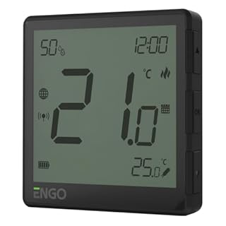 ENGO E-ONE Wireless Smart Thermostat, WiFi Programmable Controller, ZigBee 3.0, Underfloor Heating, Alexa Compatible, TUYA Smartlife Control Boiler Heat Pump (Black EONE-BATB)