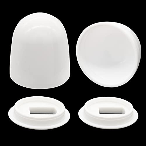 Biaungdo 2 Sets Universal Tall Toilet Bolt Caps, White Plastic Toilet Floor Caps With Washers Round Push-On Bottom Toilet Bowl Bolt Caps Covers For Home, Office(2 Sets, 37Mm Height) #TOP1