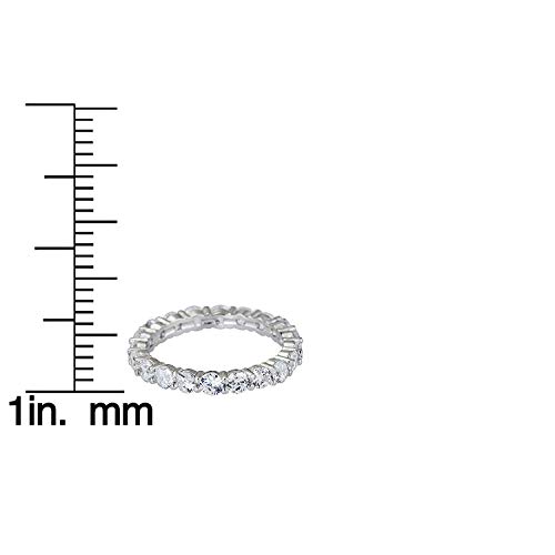 DECADENCE Sterling Silver 3mm Round Prong Set Eternity Ring3