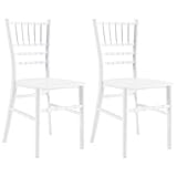 JOON 2 Pack Kids Tiffany Chiavari Chairs, 25x13x14.5 Inches, Polycarbonate, 12.75” Seat Height, Elegant & Stackable Design, Comfortable, for Toddler Parties, Playroom, Daycare, Home (White)