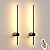 JOFIOS Battery Operated Wall Sconces Set of 2,10000mAh Rechargeable Wireless Sconces with Remote Control,Halloween Decor Dimmable Wall Lamps with 7 Colors,23.6 Inch Modern Black Wall Lights
