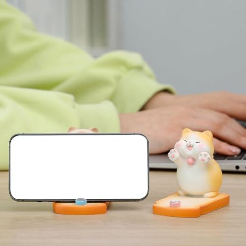 Support de téléphone portable chat mignon, le cadeau de bureau idéal - 5