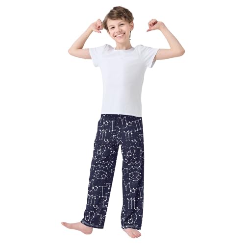 Constellation Zodiac Boys Long Pants Soft Trousers Elastic Waist Kids Lounge Bottoms with Pockets S-XL2