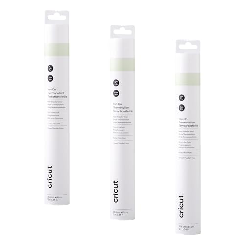 Cricut Glow in the Dark Iron On 3-Pack 2ft Rolls (12"x24")