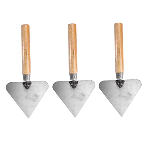 SHINEOFI 3piezas Llana De Hormigón Con Mango De Madera Paleta Triangular Resistente y Práctica