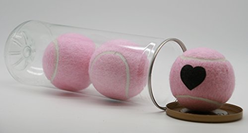 Price's Heart Motif Tennis Balls ITF Standard Made in the UK (1 x 3 Ball Tube)