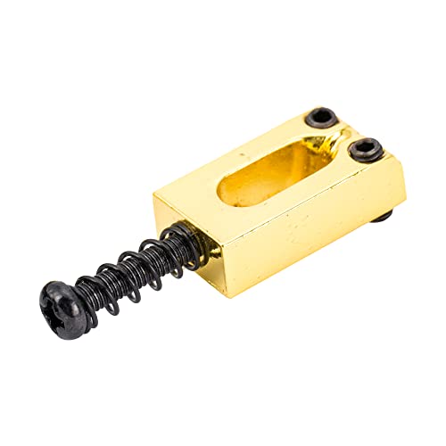 Musiclily Pro 10.8mm Modern Style Saddles for Import Strat Tele Style Electric Guitar Wilkinson M Series Bridge, Gold (Set of 2) - Image 4