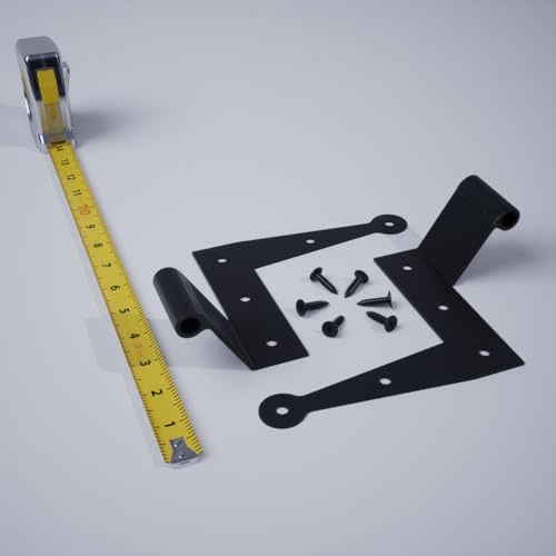 SteelTek L-Hinge with 1 1/2" Offset (Sold as Pair), 304 Stainless Steel, Powder Coated Black by Ekena Millwork - Image 7