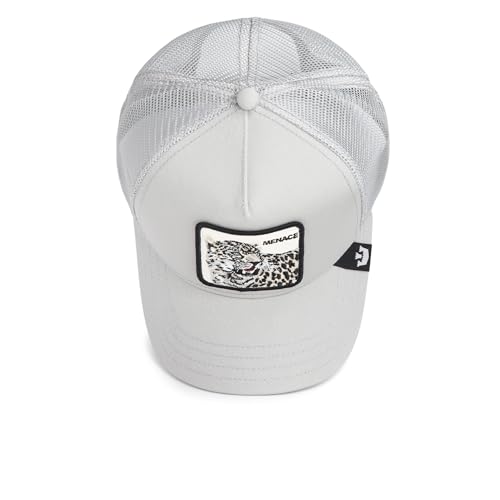 Image of Goorin Bros. The Farm Unisex Original Adjustable Snapback Trucker Hat, Grey (The Menace Snow Leopard), One Size
