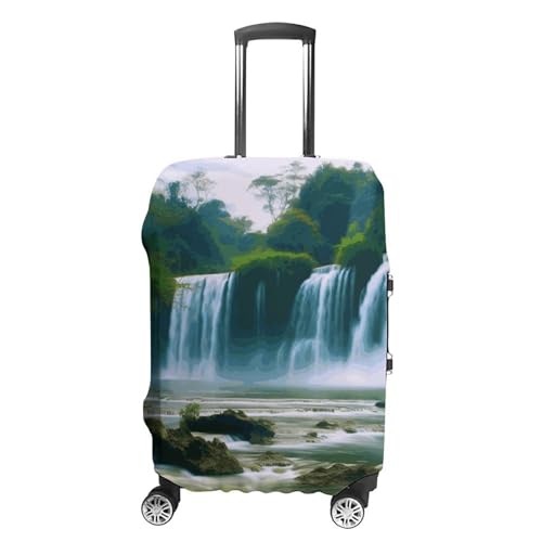 Waterfall Scenery Luggage Cover Elastic Suitcase Protector Case Anti-Scratch Washable Baggage Covers Protector For Traveling, Aircraft Consignment L