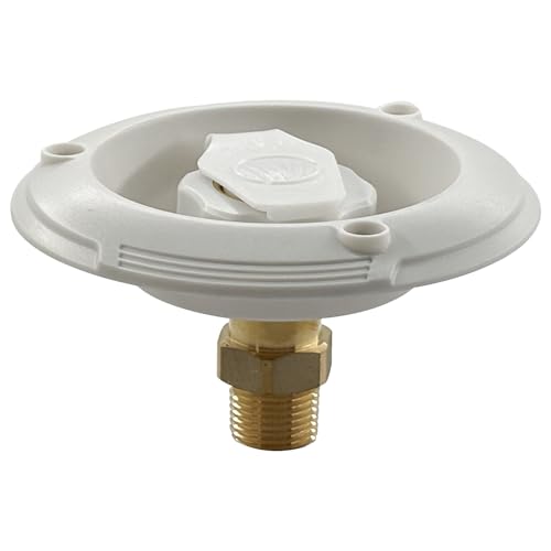 Image of RV City Water Inlet with Check Valve 3 /4'' NH Female to 1 /2'' NPT Male Thread RV Water Connection Fittings Replacement for Dust Plug RV Camper (White)