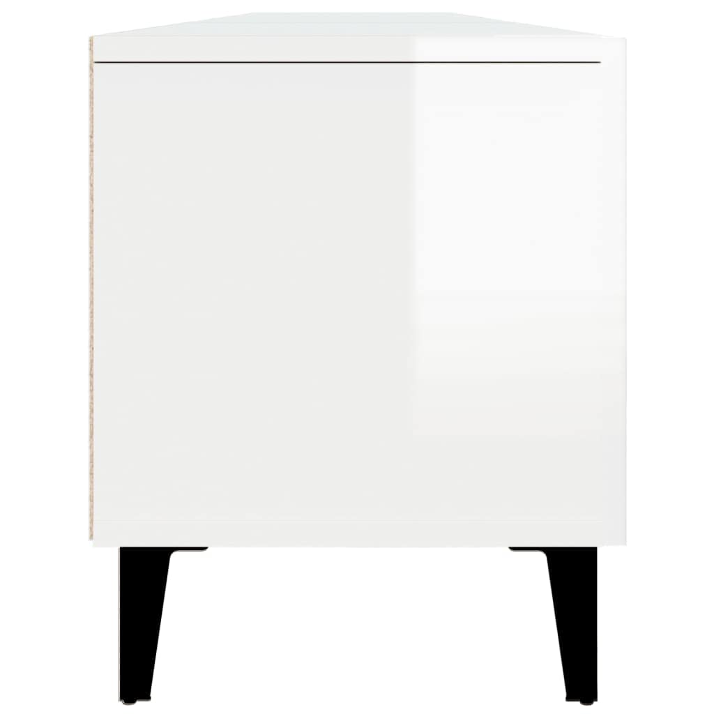 vidaXL Mobile Porta TV Bianco Lucido 180x31,5x40 cm Legno Multistrato, mobiletto, mobiletto HiFi, Mobile per dispositivi multimediali, Supporto TV