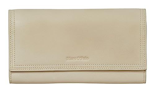 Marc O'Polo Jara Combi Wallet L Chalky Sand, un grand compagnon en cuir sable pour femme
