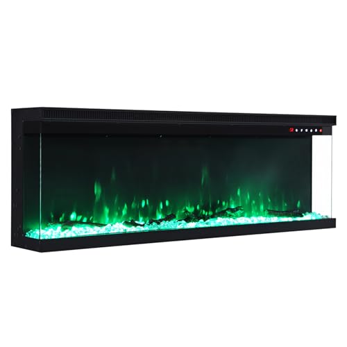 INMOZATA 40 Zoll/102cm Elektrokamin mit Heizung 900/1800W Panorama-Sichtfenster Elektrischer Kamin 3-in-1 Elektrisch Kaminofen mit 9 Flammenfarben, Einstellbarer Thermostat, Überhitzungsschutz