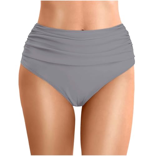 Women's Summer Solid Color Waist Length Pleated Beach Double Layered Triangle Swim Trunks Swim Trunks Men Short